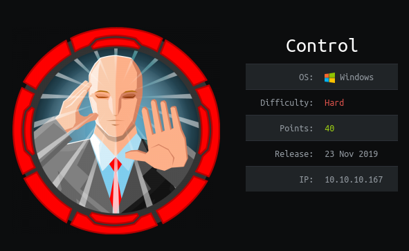 Hackthebox Control writeup image