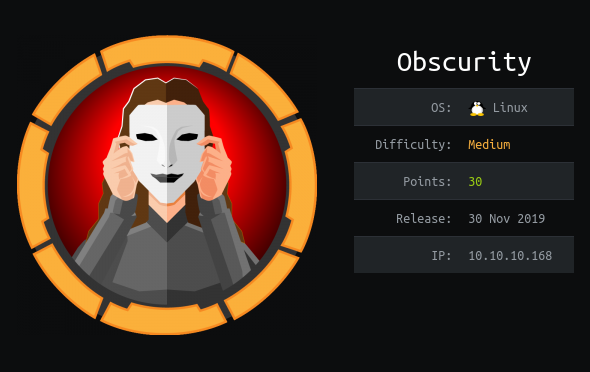 Hackthebox obscurity writeup image